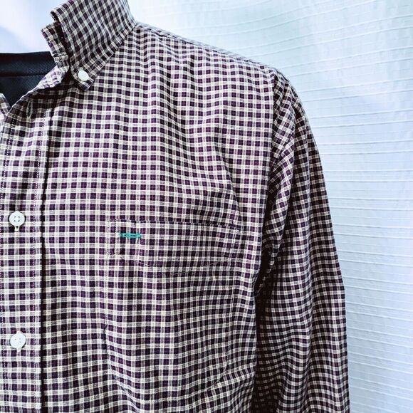 Tommy Hilfiger Button Down Plaid Shirt Brown Tan Men's L - Picture 15 of 16